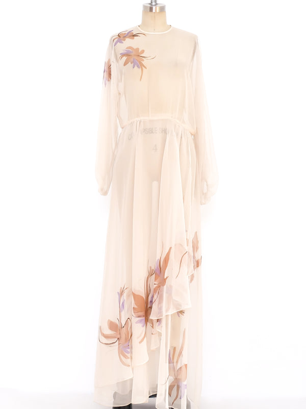 Floral Printed Chiffon Dress Dress arcadeshops.com