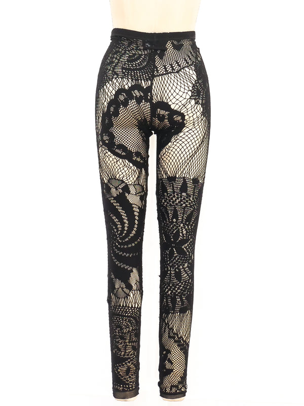 Jean Paul Gaultier Floral Crochet Leggings Bottom arcadeshops.com
