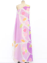 Rizkallah Watercolor Painted One Shoulder Gown Dress arcadeshops.com