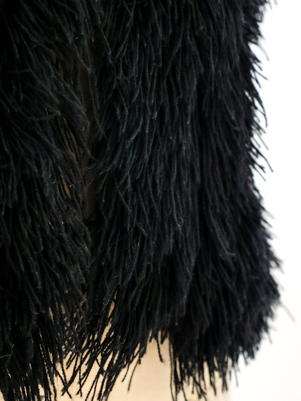 Black Shag Fringe Vest Jacket arcadeshops.com
