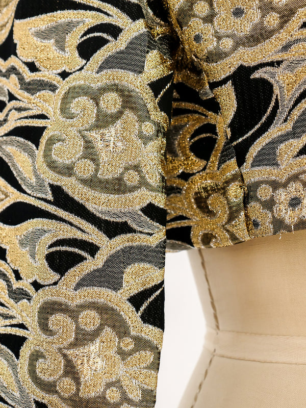 Cropped Metallic Brocade Jacket Jacket arcadeshops.com