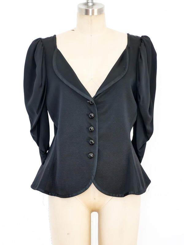 Yves Saint Laurent Cropped Puff Sleeve Jacket Jacket arcadeshops.com