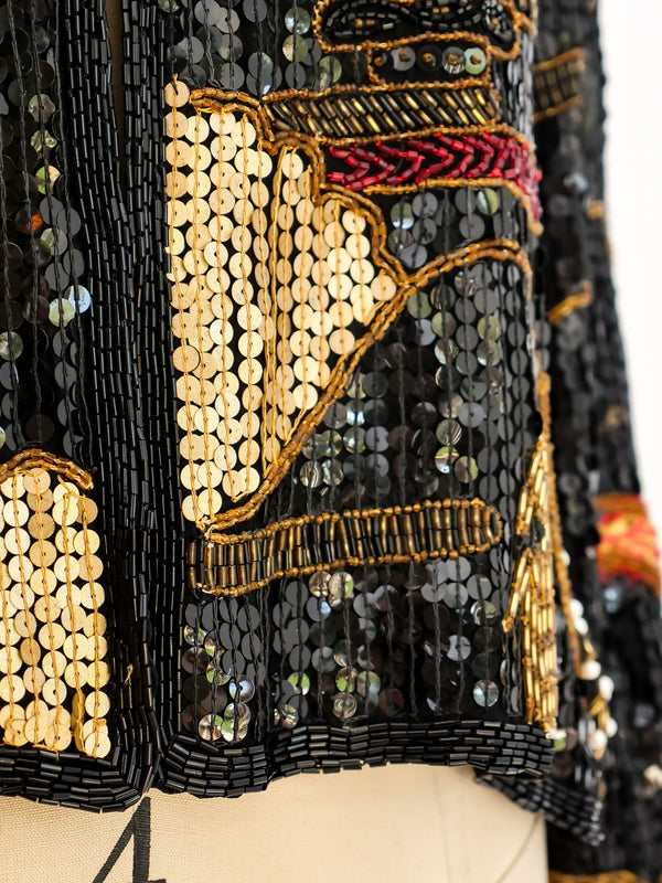Sequin Embellished Cropped Jacket Jacket arcadeshops.com
